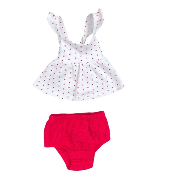 Infant Girls Ruffle Strap Top & Bloomers 2-Piece Set Newborn NB - Picture 2 of 5